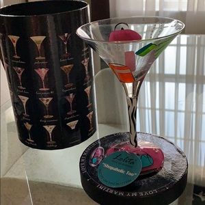 B2GOFREE 🍭Hallmark “Shopaholic” martini glass NIB